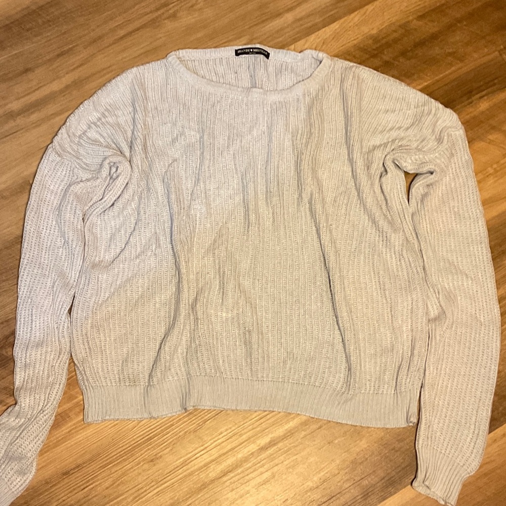 Brandy Melville Soft Gray Knit Top